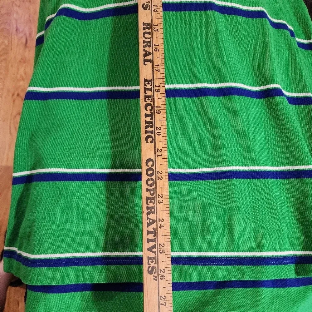 US Polo Assn Men's Polo Shirt Large Green Blue Striped Embroidered Logo Sleeve - Picture 6 of 10